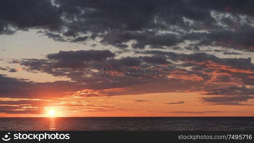 Sunset on the sea. Baltika
