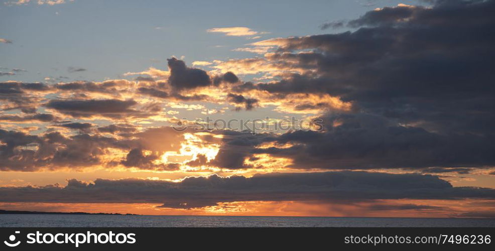 Sunset on the sea. Baltika