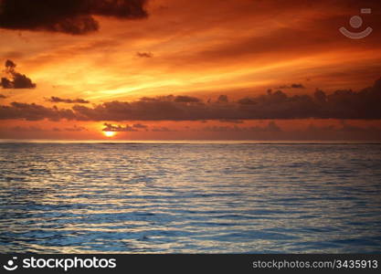 sunset on the sea beach