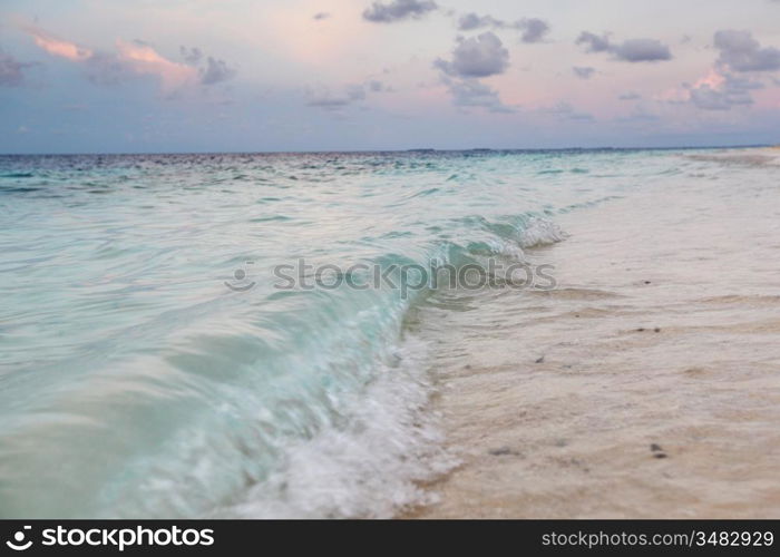 sunset on the sea beach