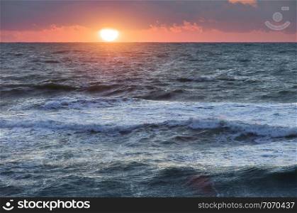 Sunset on the sea. Nature composition.