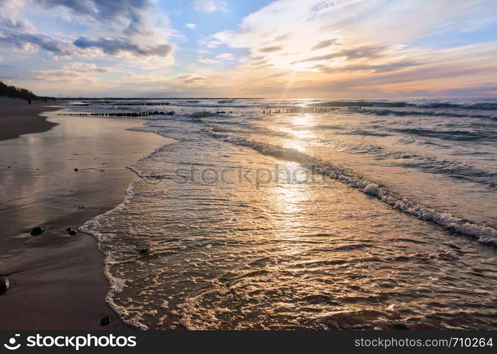 sunset on the sea, sunrise on the sea coast. sunrise on the sea coast, sunset on the sea