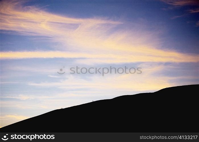 Sunset over a desert, Huacachina Oasis, Ica, Ica Region, Peru