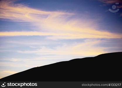 Sunset over a desert, Huacachina Oasis, Ica, Ica Region, Peru