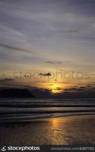 Sunset over an island, Phi Phi Islands, Andaman Sea, Thailand