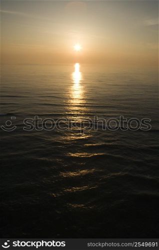 Sunset over Atlantic Ocean.