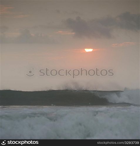 Sunset over Coast Rica seascape
