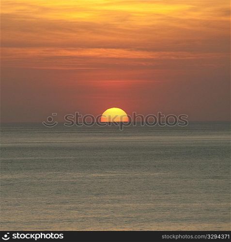 Sunset over Costa Rica coastal waters