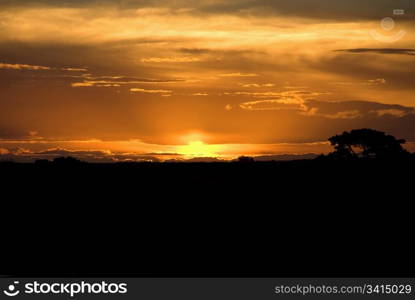 Sunset over farmland, Australia