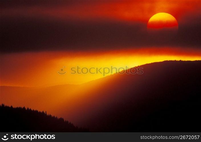 Sunset over mountain, Oregon