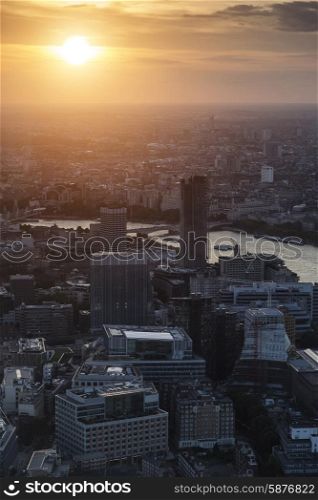 Sunset over River Thames in London