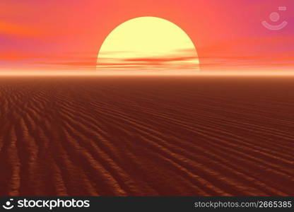 Sunset over sand