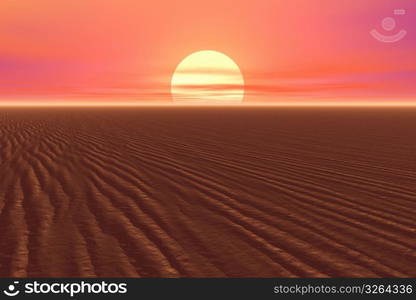 Sunset over sand