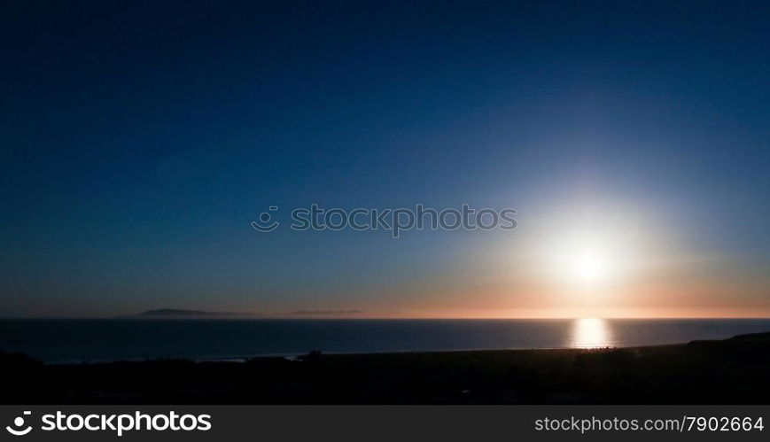 Sunset over the pacific ocean in Ventura California.