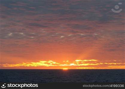 Sunset over the Pacific Ocean, Isabela Island, Galapagos Islands, Ecuador