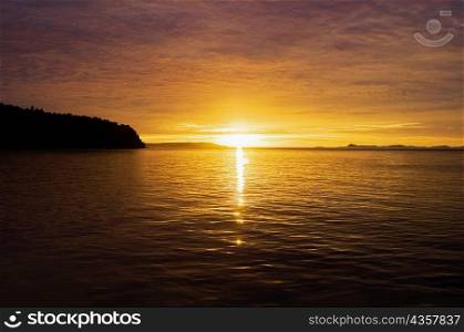 Sunset over the sea, Bangka Island, Sulawesi, Indonesia