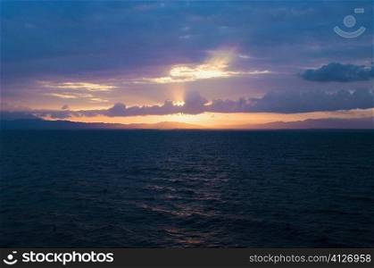 Sunset over the sea, Milne Bay, Papua New Guinea