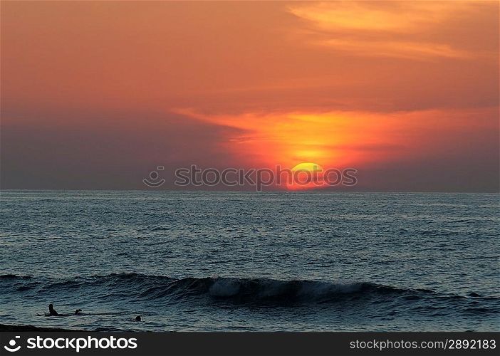 Sunset over the sea, Sayulita, Nayarit, Mexico