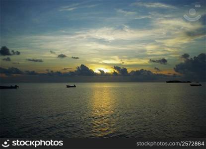 Sunset over the sea, South West Bay, Providencia, Providencia y Santa Catalina, San Andres y Providencia Department, Colombia