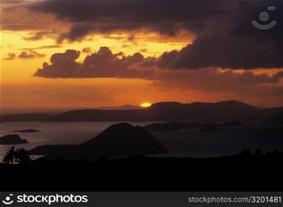 Sunset over the sea, West End, Tortola, British Virgin Islands