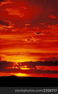 Sunset over valley, Jordan Valley, Oregon