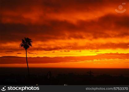Sunset panorama above Hermosa beach, California, USA&#xA;