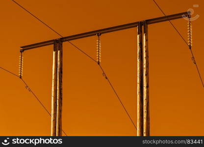 Sunset power line in Norway background hd. Sunset power line in Norway background