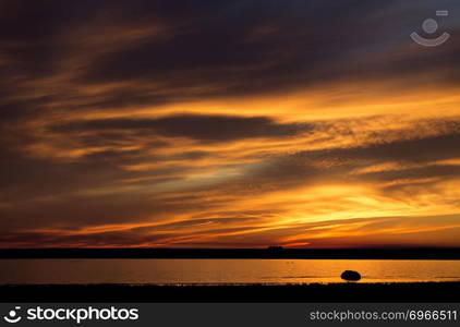 Sunset Rural Saskatchewan near Moose Jaw farmland