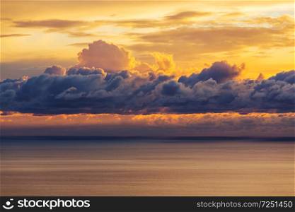 Sunset scene above sea