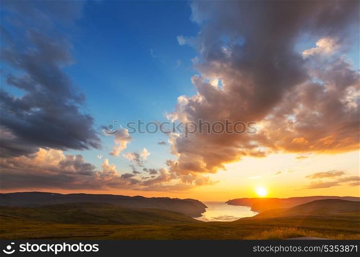 Sunset scene in North Norway