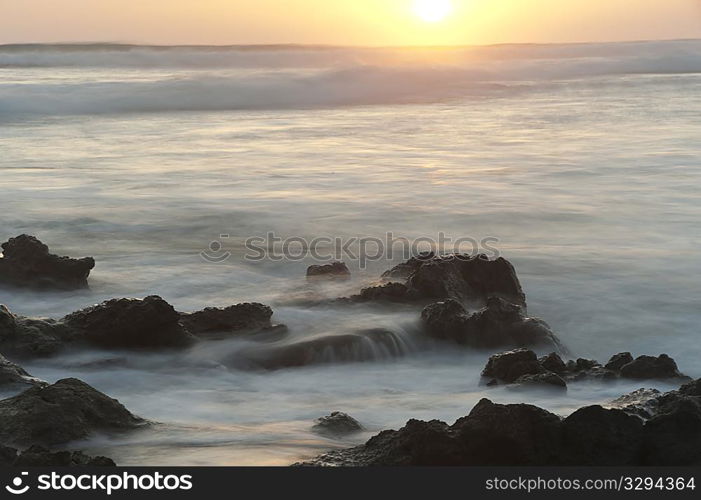 Sunset seascape in San Jose Costa Rica