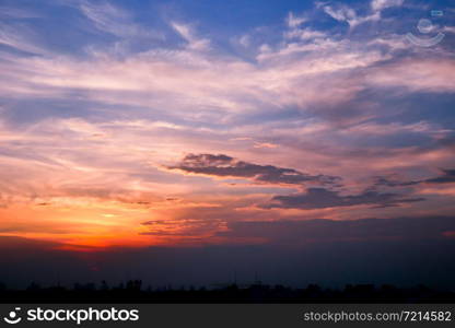 Sunset Sky Background in summer