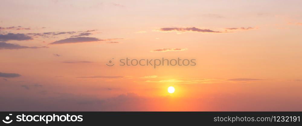 sunset sky background with sun