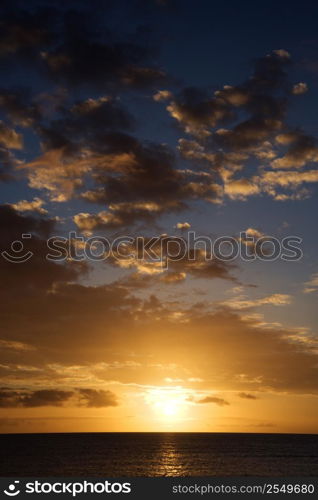 Sunset sky over Kihei, Maui, Hawaii, USA.