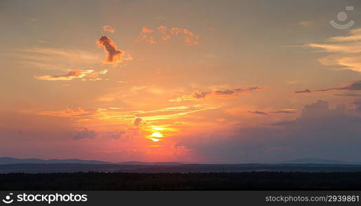 sunset sky, panoramic view