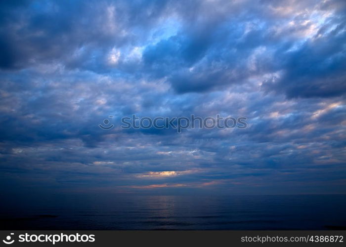 sunset sunrise over blue Mediterranean sea