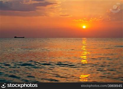 sunset under sea, beautiful sunset under Black sea