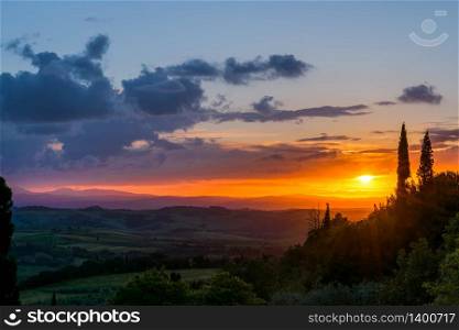 Sunset Val d&rsquo;Orcia Tuscany