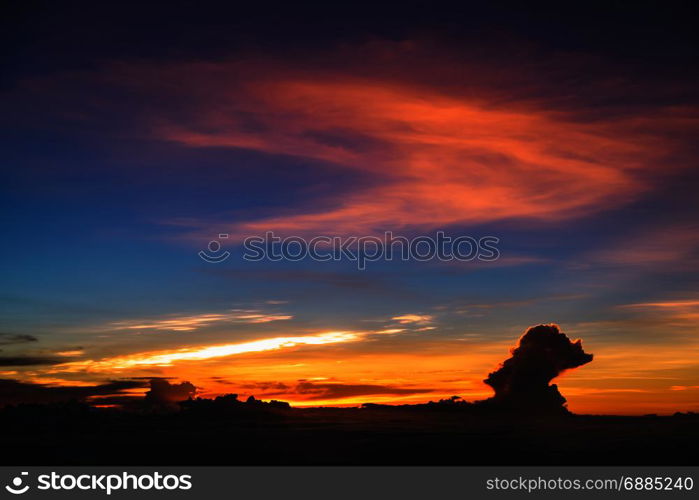 sunset view from airplane window