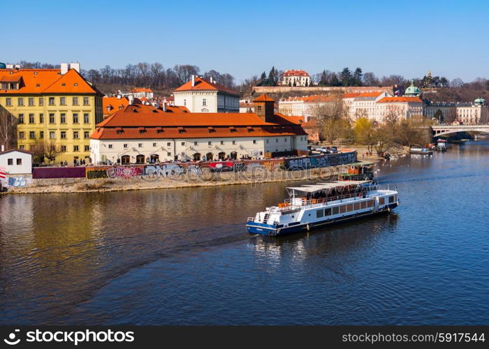 sunset view of Prague old town, Czech Republic