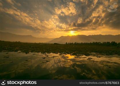 Sunset view on Dal lake, Kashmir