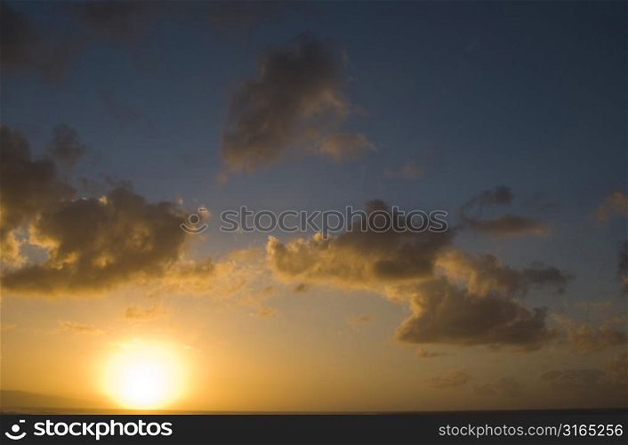 Sunset with Yellow Clouds, Hawaii
