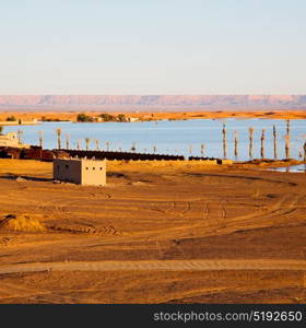 sunshine in the desert of morocco sand and lake dune