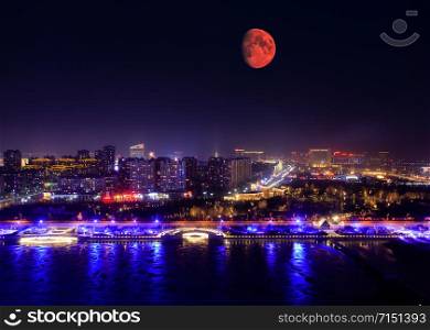 Super blood moon in China