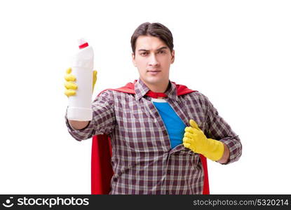 Super hero cleaner isolated on white