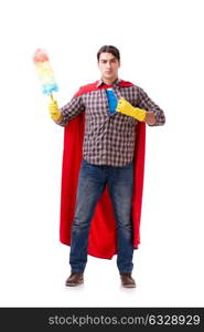 Super hero cleaner isolated on white