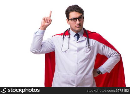 Super hero doctor isolated on white