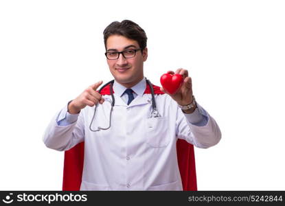 Super hero doctor isolated on white