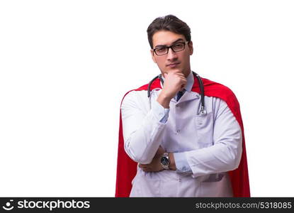 Super hero doctor isolated on white