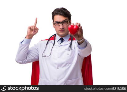 Super hero doctor isolated on white